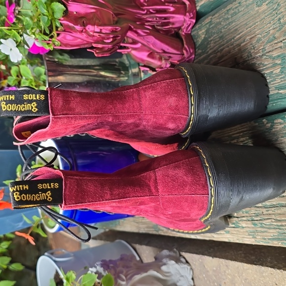 Reserved for @sophiestines Dr. Martens Velvet Lace-Up Boots ✨ - Picture 3 of 7